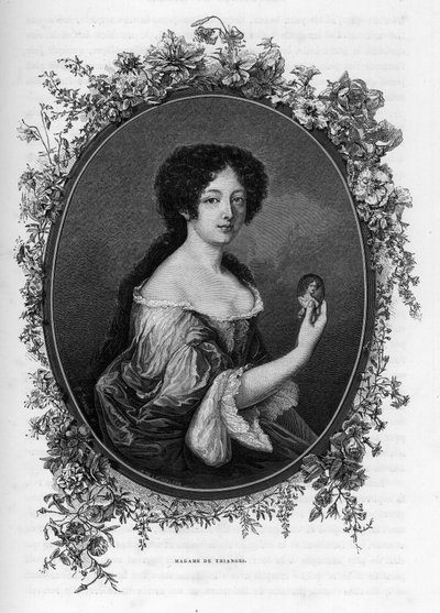 Ritratto di Gabrielle de Rochechouart de Mortemart, Marchesa de Thianges (1633-1693), aristocratica francese - Incisione del 1862 in "Le Regine del Mondo" dei nostri primi scrittori. Libro pubblicato sotto la direzione di J. G. D. ARMENGAUD. da Unknown artist