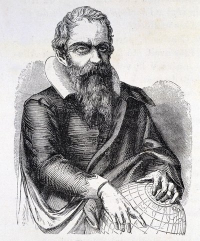 Ritratto di Galileo Galilei detto Galileo (1564 - 1642), incisione XIX secolo da Unknown artist