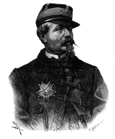 Ritratto del generale Alfred Chanzy (1823-1883) incisione del 1883 da Unknown artist