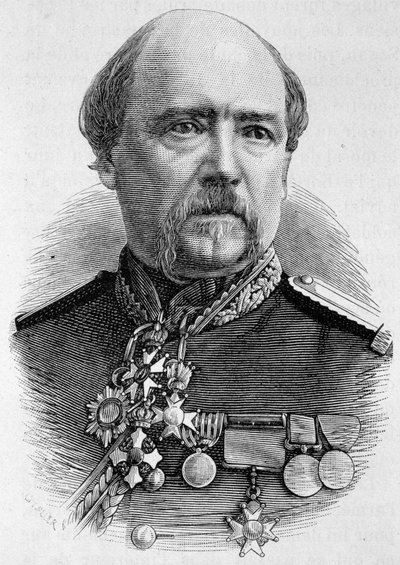 Ritratto del generale Coffinières. Incisione della fine del XIX secolo in "Histoire de France" di H. Martin da Unknown artist