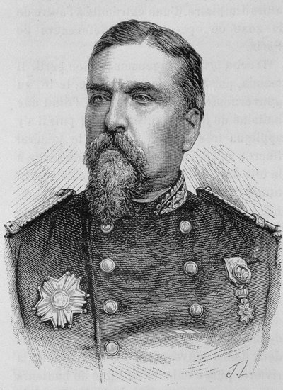 Ritratto del generale Ducrot (1817 - 1882). Incisione della fine del XIX secolo in 