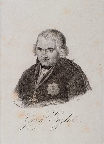 Ritratto di Georg Joseph Vogler (abate Vogler) (incisione) da Unknown artist