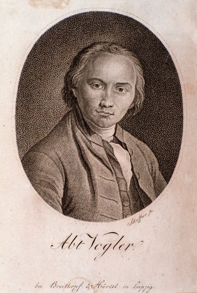 Ritratto di Georg Joseph Vogler (abate Vogler) (incisione) da Unknown artist