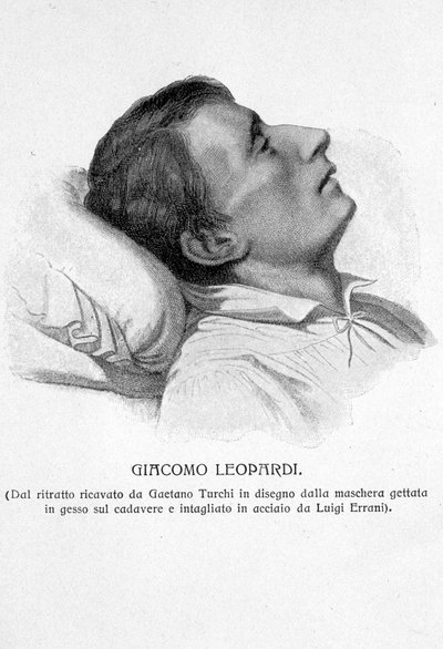 Ritratto di Giacomo Leopardi sul letto di morte da Unknown artist