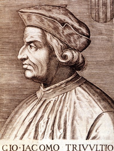 Ritratto di Giangiacomo Trivulzio (Maresciallo Trivulce) Marchese di Vigevano in francese Trivulce. Maresciallo di Francia (1448-1518). Incisione del XVII secolo da Unknown artist