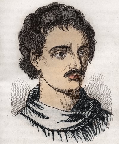 Ritratto di Giordano Bruno (1548-1600) frate domenicano italiano, filosofo, matematico, poeta e astrologo da Unknown artist