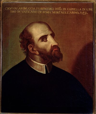 Ritratto di Giovanni Animuccia (1514 ca-1571) compositore italiano da Unknown artist
