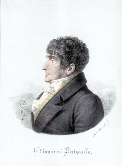 Ritratto di Giovanni Paisiello (o Paesiello o Paesieillo) (1740-1816), compositore italiano. Incisione del XIX secolo da Unknown artist