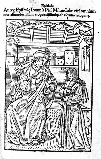 Ritratto di Giovanni Pico della Mirandola. Frontespizio di 