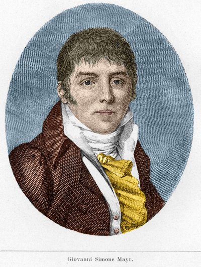 Ritratto di Giovanni Simone Mayr (Johann Simon Mayr), compositore italiano (1763-1845) da Unknown artist