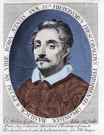 Ritratto di Girolamo (o Gerolamo) Frescobaldi (1583 - 1643) compositore italiano. da Unknown artist