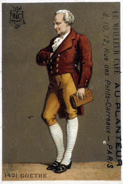 Ritratto di Goethe. Disegno sd. XIX secolo. Ritratto di Goethe in piedi. Disegno sd. XIX secolo da Unknown artist