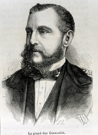 Ritratto del Granduca Costantino (1779 - 1831), Vice Re di Polonia. Incisione della fine del XIX secolo in 