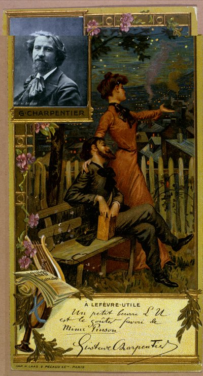 Ritratto di Gustave Charpentier. Cromolitografia per il marchio A Lefèvre Utile. Fine XIX secolo da Unknown artist