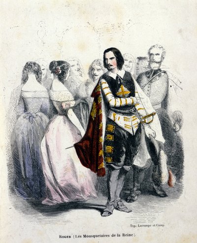 Ritratto di Gustave Roger (1815 - 1879), tenore francese, in "Les mousquetaires de la reine" di Jacques Fromental Halévy da Unknown artist