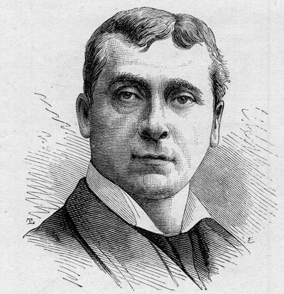 Ritratto di Gustave Worms (n. 1836), comico francese, membro della Comédie Française dal 1858 al 1900. Incisione in "Le Monde Illustré" n.1168 del 16 agosto 1879 da Unknown artist