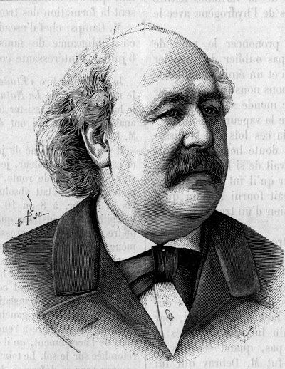 Ritratto di Henri Jules Debray (1827-1888), chimico francese. (Da una fotografia di Eugene Pirou). Incisione in "La Nature: revue des sciences et de leurs applications aux arts et a l