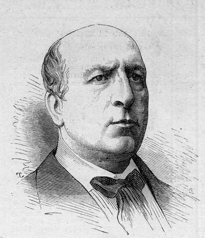 Ritratto di Henri Maubant (1821-1908), comico francese, membro della Comédie Française. Incisione in "Le Monde Illustré" n.1168 del 16 agosto 1879 da Unknown artist