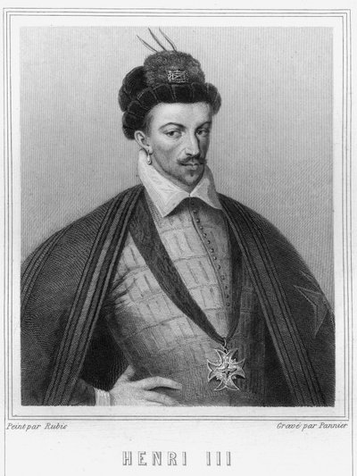 Ritratto di Enrico III (1551 - 1589), Re di Francia - in "Histoire des Français" di Lavallée, incisione, sd da Unknown artist
