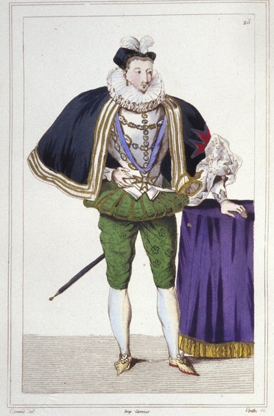 Ritratto di Enrico III (1551 - 1589), Re di Francia. Incisione del 1830 da Unknown artist