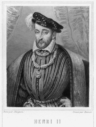 Ritratto di Enrico II (1519 - 1559), Re di Francia - in “Histoire des Français” di Lavallée, incisione da Unknown artist
