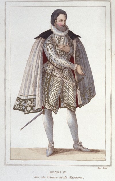Ritratto di Enrico IV (1553-1610), Re di Francia. Incisione del 1830 da Unknown artist