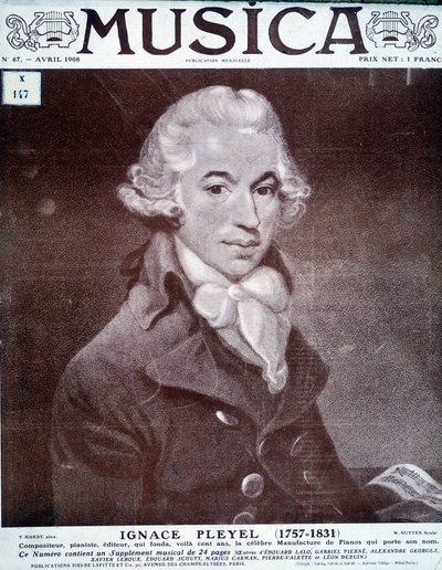 Ritratto di Ignace Pleyel, compositore, pianista e editore austriaco (1757 - 1831) da Unknown artist