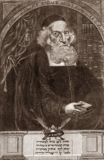 Ritratto di Isaac Aboab da Fonseca, rabbino, studioso, cabalista e scrittore da Unknown artist