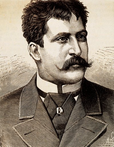 Ritratto del cantante lirico italiano Mattia Battistini (1857-1928). Incisione del XIX secolo da Unknown artist