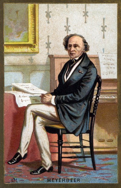 Ritratto di Jakob Liebmann Meyerbeer (1791-1864), compositore tedesco. Cromolitografia della fine del XIX secolo. da Unknown artist