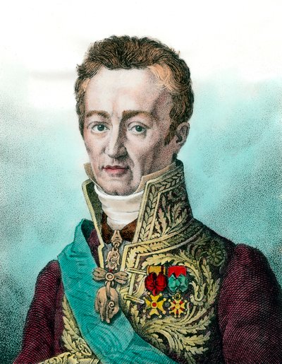 Ritratto di Jean Baptiste, Conte di Villele, politico francese. Incisione del XIX secolo da Unknown artist