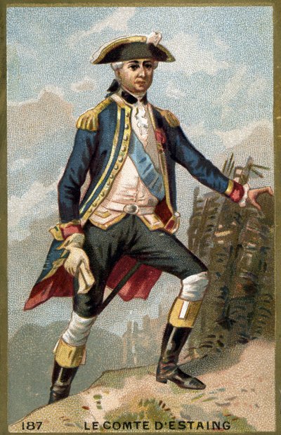 Ritratto di Jean Baptiste, conte di Estaing (1729-1794), ammiraglio francese. Cromolitografia del XIX secolo. da Unknown artist