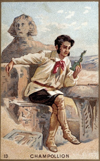 Ritratto di Jean-François Champollion, detto il Giovane (1790 - 1832) egittologo francese. Cromolitografia del XIX secolo. da Unknown artist