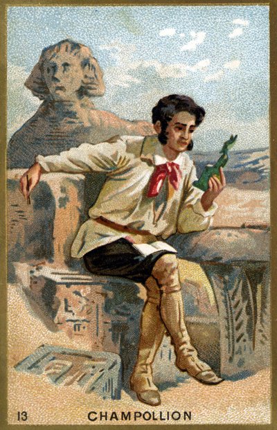 Ritratto di Jean François Champollion, detto il Giovane (1790-1832) egittologo francese. Cromolitografia del XIX secolo. da Unknown artist