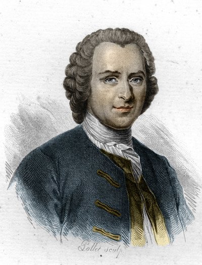 Ritratto di Jean Jacques Rousseau, incisione del XIX secolo da Unknown artist
