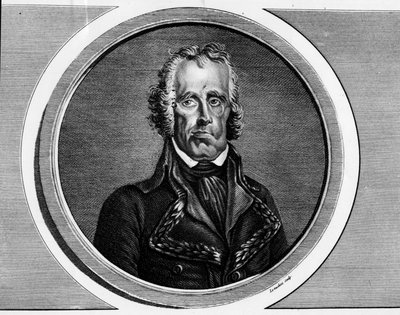 Ritratto di Jean Nicolas Houchard (1738-1793), generale francese. Incisione in 