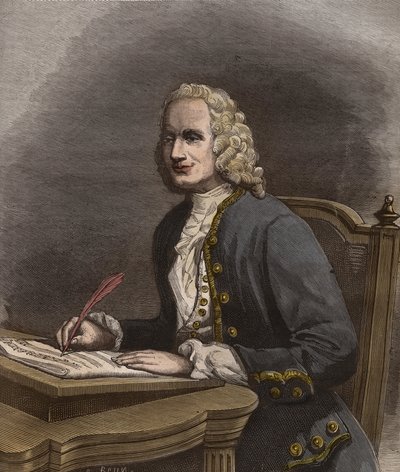 Ritratto di Jean Philippe Rameau (1683-1764), compositore francese - incisione in "La musique populaire" settimanale illustrato - 1882 da Unknown artist