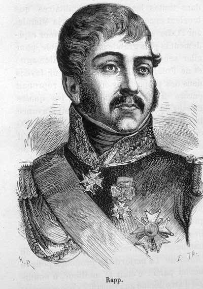 Ritratto di Jean Rapp (1772 - 1821). Incisione della fine del XIX secolo in 