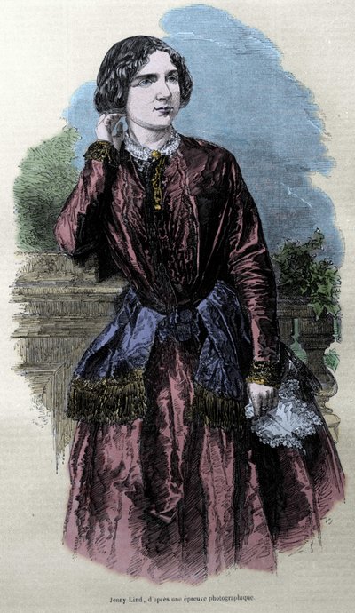 Ritratto di Jenny Lind (1820-1887), cantante svedese da Unknown artist