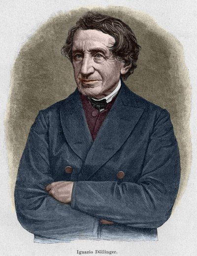 Ritratto di Johann Joseph Ignaz von Dollinger (1799 - 1890), sacerdote tedesco e professore di storia ecclesiastica. Incisione del XIX secolo da Unknown artist