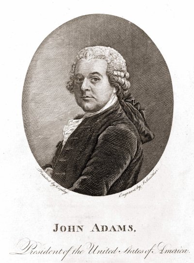 Ritratto di John Adams (1735 - 1826), 2° Presidente degli Stati Uniti (1797 - 1801). Incisione del XIX secolo. da Unknown artist