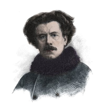 Ritratto di Joseph Auguste Maurice Rollinat (1846-1903) poeta inglese - incisione da Unknown artist