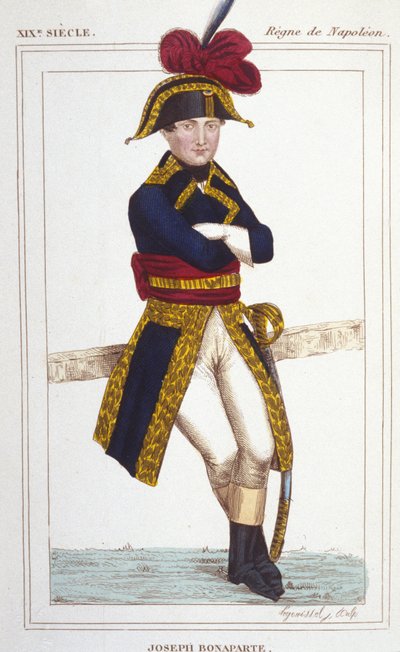 Ritratto di Giuseppe Bonaparte (1768 - 1844), fratello di Napoleone I. Incisione del 1830 da Unknown artist