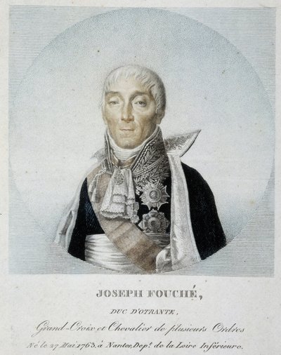 Ritratto di Joseph Fouché, Duca di Otranto, Gran Croce e Cavaliere di diversi ordini da Unknown artist