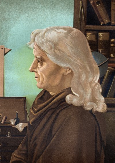 Ritratto di Joseph Jérôme Lefrançois de Lalande, astronomo francese (1732-1807). da "La Ciencia y sus Hombres" di Louis Figuier. Barcellona 1881 da Unknown artist