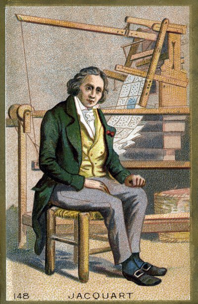 Ritratto di Joseph Marie Jacquard (1752-1834), meccanico francese inventore del telaio. Cromolitografia della fine del XIX secolo da Unknown artist