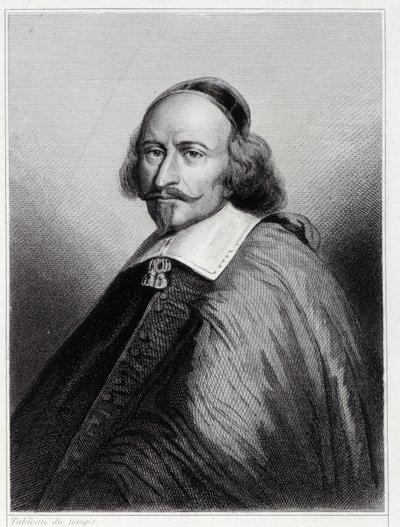 Ritratto di Giulio Mazzarino (1602-1661), Cardinale e politico francese - in "Histoire des Français" di Lavallée, incisione, sd da Unknown artist