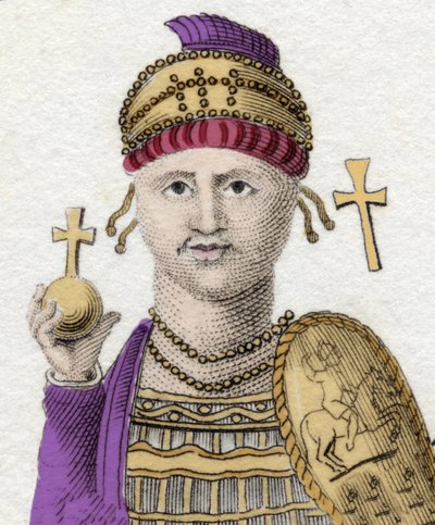 Ritratto di Giustiniano I (Il Grande) (Flavio Pietro Sabbazio Giustiniano). 482 - 565. Imperatore romano d