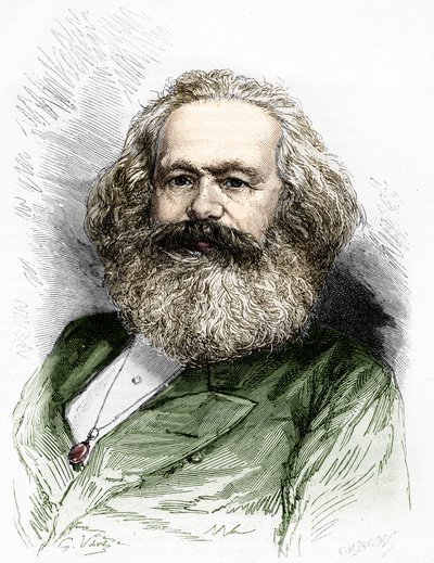Ritratto di Karl Marx (1818-1883), teorico del socialismo e rivoluzionario tedesco. da Unknown artist