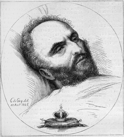 Ritratto di Karl Wilhelm Naundorff (1785-1845), orologiaio prussiano che pretendeva di essere il re di Francia Luigi XVII. Incisione del XIX secolo da Unknown artist
